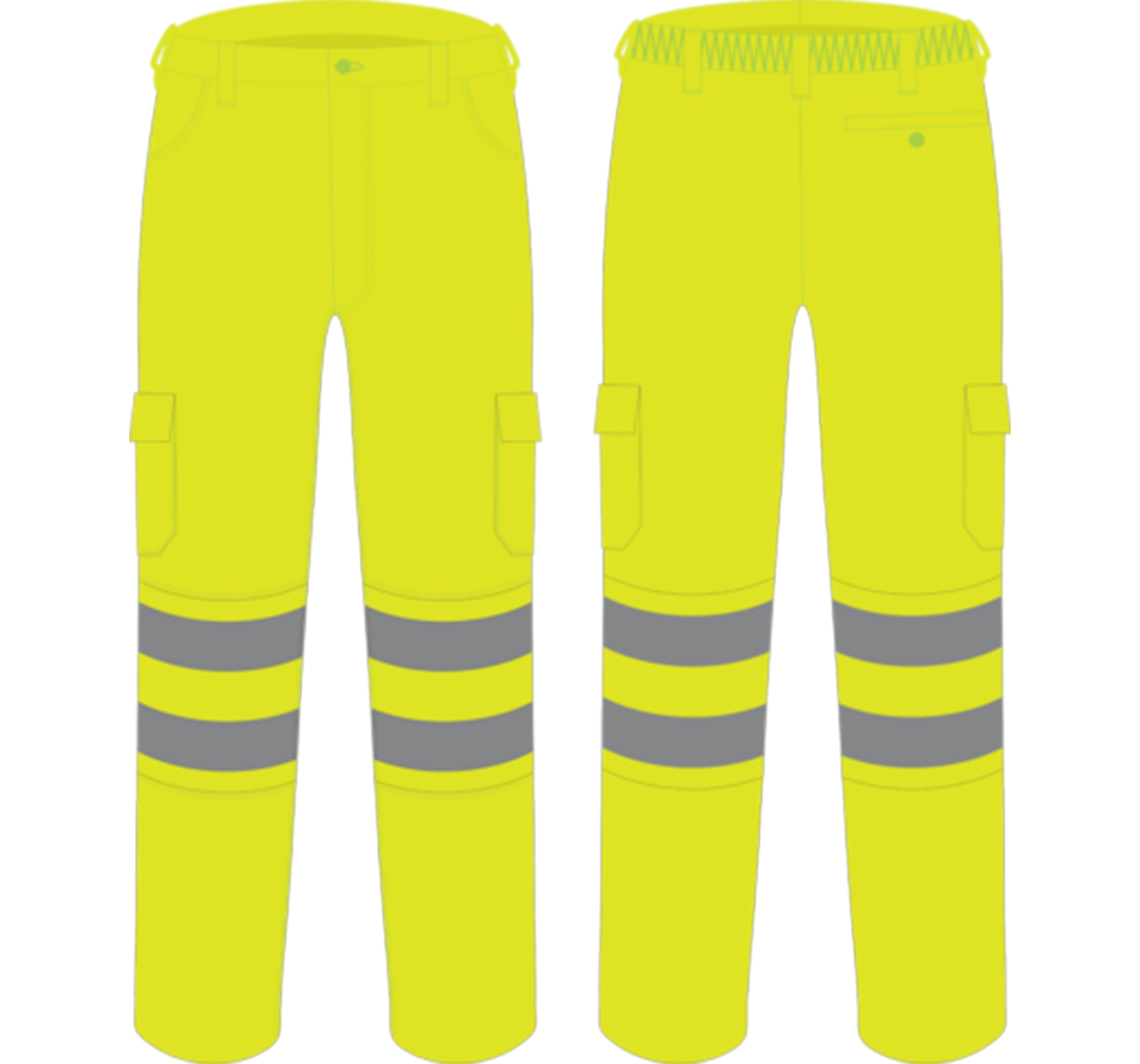 Hi Vis Yellow Cargo Trouser - HVCT-235-Yellow